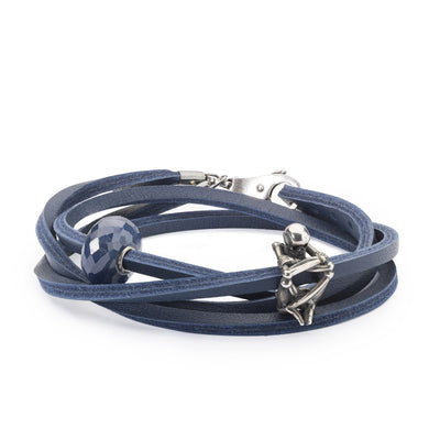 Leather Bracelet Blue/Silver